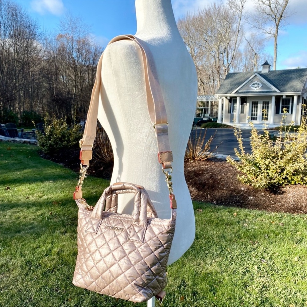 MZ Wallace Small Sutton Deluxe Crossbody Tote Bag in Pale Rose Gold - Picture 9 of 13